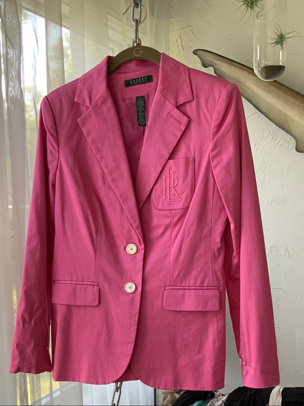 Ralph Lauren Hot Pink Cotton-Blend Blazer